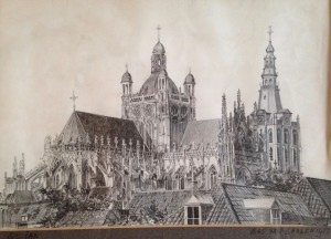 St.Jans's Cathedral Den Bosch pencil drawing